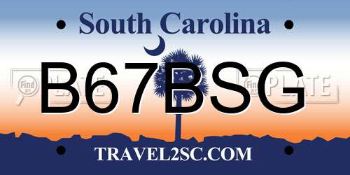 B67BSG South Carolina License Plate