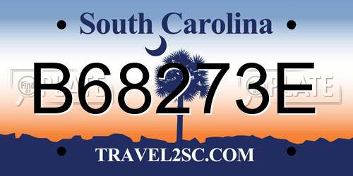 B68273E South Carolina License Plate