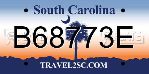 B68773E South Carolina License Plate