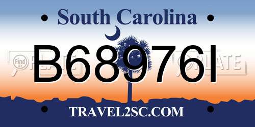 B68976I South Carolina License Plate