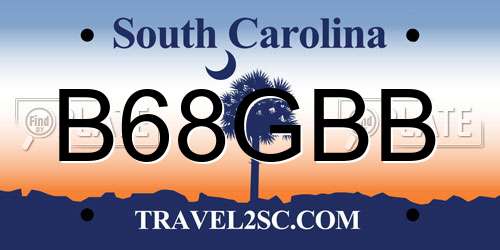 B68GBB South Carolina License Plate