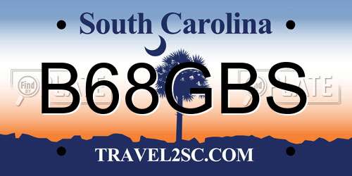 B68GBS South Carolina License Plate