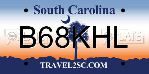 B68KHL South Carolina License Plate