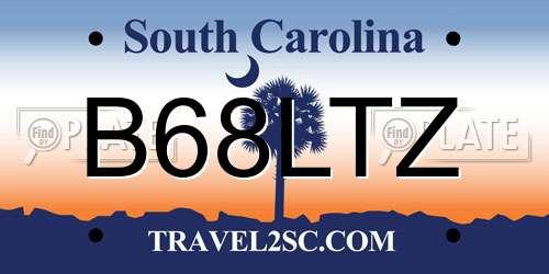 B68LTZ South Carolina License Plate