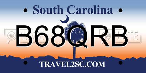 B68QRB South Carolina License Plate