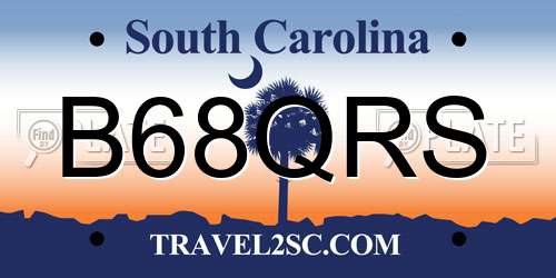 B68QRS South Carolina License Plate