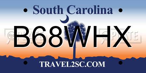 B68WHX South Carolina License Plate