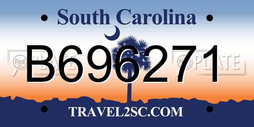 B696271 South Carolina License Plate
