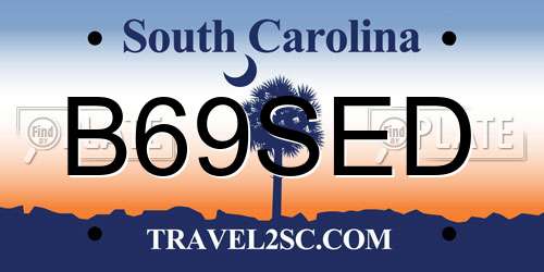 B69SED South Carolina License Plate
