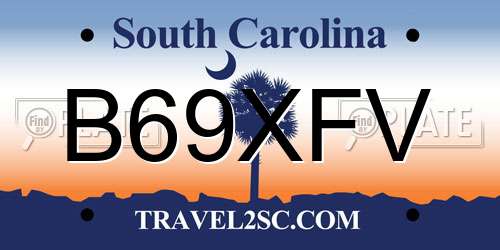 B69XFV South Carolina License Plate