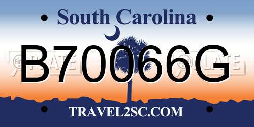 B70066G South Carolina License Plate