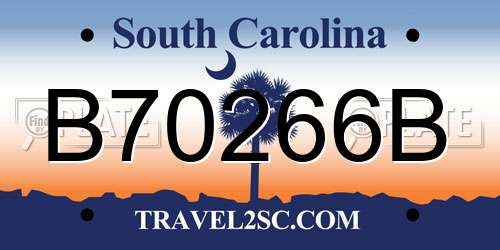 B70266B South Carolina License Plate