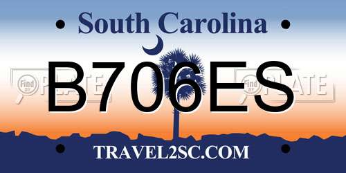 B706ES South Carolina License Plate