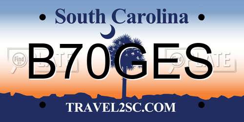 B70GES South Carolina License Plate