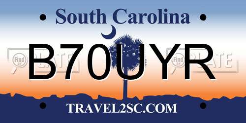 B70UYR South Carolina License Plate