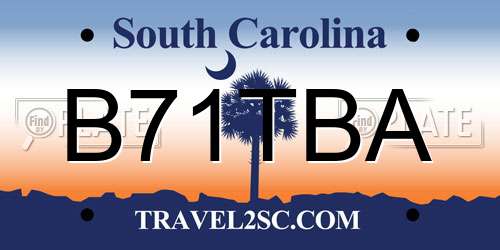 B71TBA South Carolina License Plate