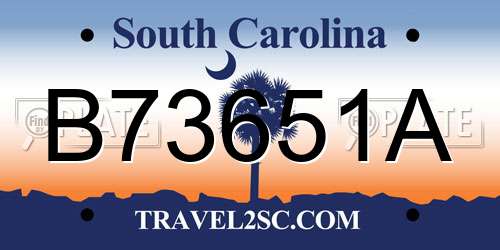 B73651A South Carolina License Plate