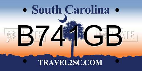 B741GB South Carolina License Plate