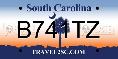 B741TZ South Carolina License Plate