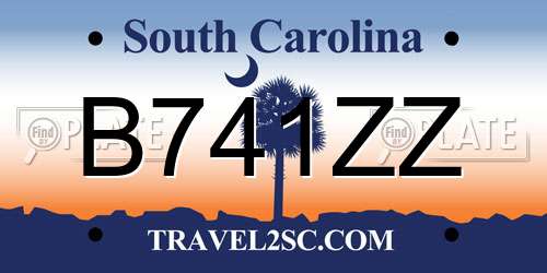 B741ZZ South Carolina License Plate