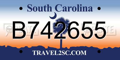 B742655 South Carolina License Plate