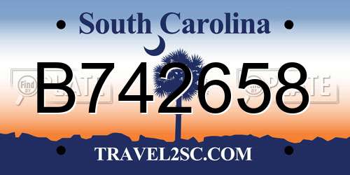 B742658 South Carolina License Plate