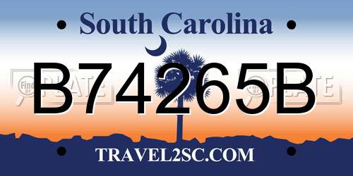 B74265B South Carolina License Plate