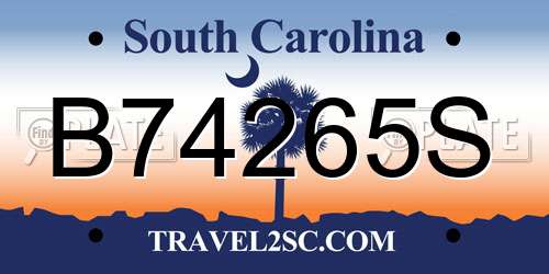 B74265S South Carolina License Plate