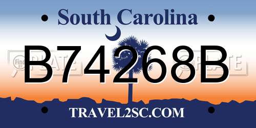 B74268B South Carolina License Plate