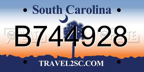 B744928 South Carolina License Plate