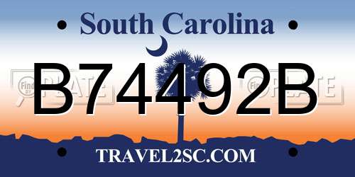 B74492B South Carolina License Plate