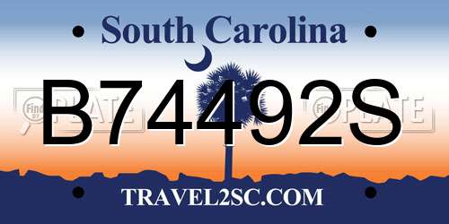 B74492S South Carolina License Plate