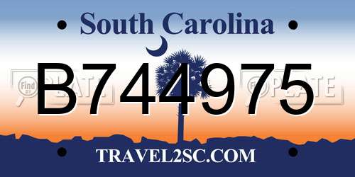B744975 South Carolina License Plate