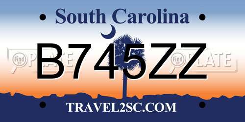 B745ZZ South Carolina License Plate