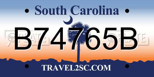 B74765B South Carolina License Plate