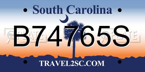 B74765S South Carolina License Plate