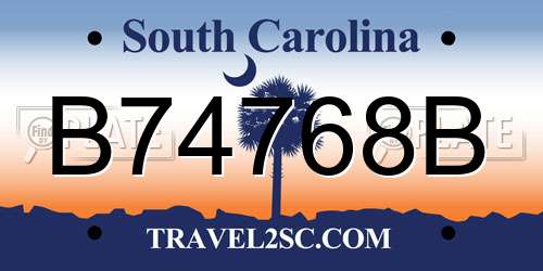 B74768B South Carolina License Plate