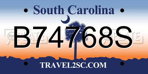 B74768S South Carolina License Plate