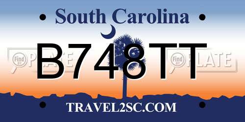 B748TT South Carolina License Plate