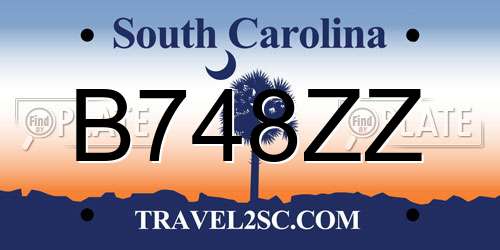 B748ZZ South Carolina License Plate