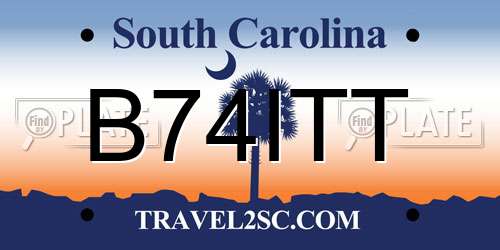 B74ITT South Carolina License Plate