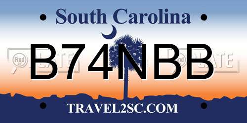 B74NBB South Carolina License Plate
