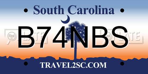 B74NBS South Carolina License Plate