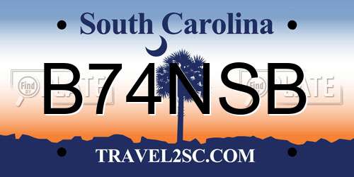 B74NSB South Carolina License Plate