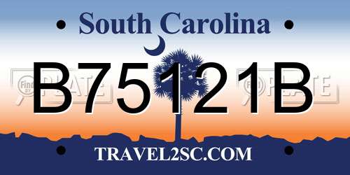 B75121B South Carolina License Plate