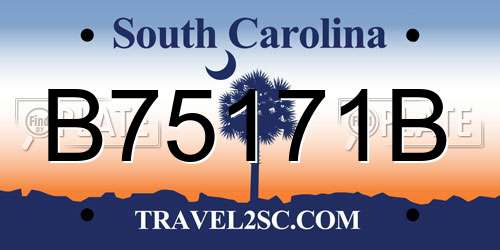 B75171B South Carolina License Plate