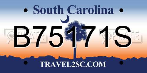 B75171S South Carolina License Plate