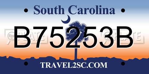 B75253B South Carolina License Plate