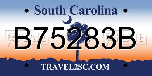 B75283B South Carolina License Plate