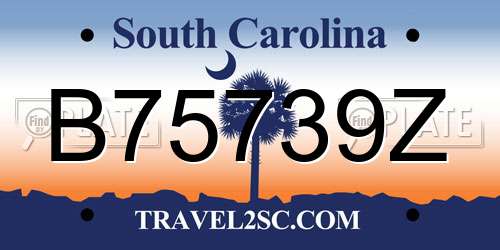 B75739Z South Carolina License Plate